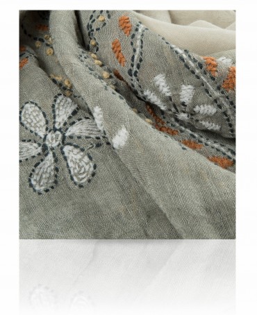 Палантин Женский ZW.EMB/GREY.BEIGE